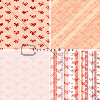 Set seamless valentine pattern