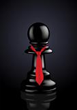 Executive Pawn with Red Tie - Vector Illustration