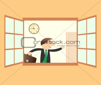 businessman hurry to work
