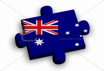 Color puzzle piece with flag of australia