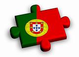 Color puzzle piece with flag of portugal