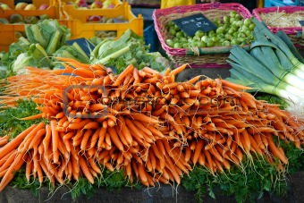 Carrots in a market