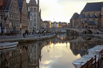 Graslei in Ghent, Belgium