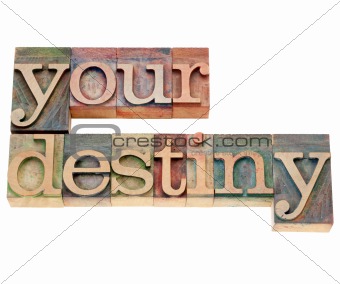 your destiny in letterpress type
