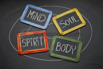 body, mind, soul, and spirit concept