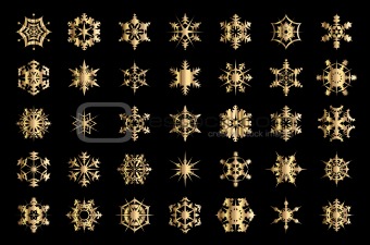 Metalic golden snowflakes