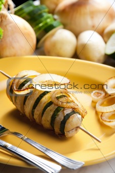 zucchini and potato skewer