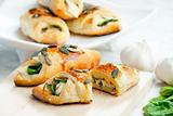 puff pockets filled with spinach and cheese