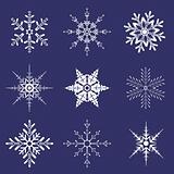 Various shapes of snowflakes 