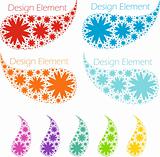 Design elements, drops from snowflakes