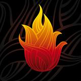 abstract vector symbol of fire