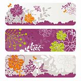 abstract floral banners