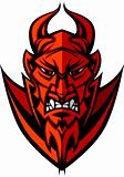 Demon Devil Mascot Head Vector Illustration

