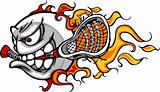 Lacrosse Ball Flaming Face Vector Image