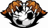 Soccer Ball With Tiger Claws Vector Image

