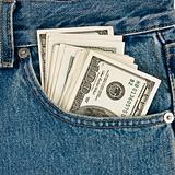 Money in  front-pocket  of jeans