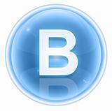 Ice font icon. Letter B, isolated on white background