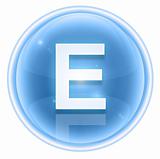 Ice font icon. Letter E, isolated on white background