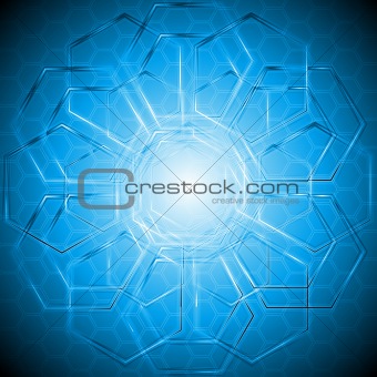 Tech background with hexagon texture