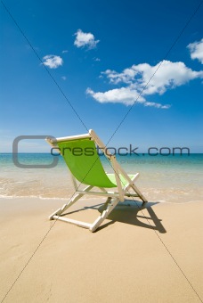 Green deck chair