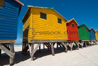 Multi colored beach huts