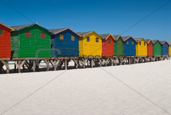 Multi colored beach huts