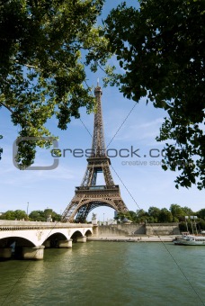 Eiffel Tower at river seine