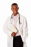 Happy Doctor physician with notepad