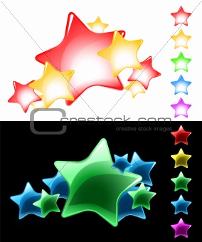 Vector Stars Set / easy use on white or black background / eps8