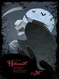 Vector Halloween template with Grim reaper
