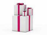 3d gift christmas pink white 