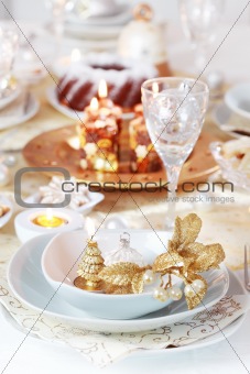 Luxury place setting for Christmas