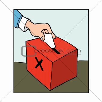 Hand casting vote in a ballot box