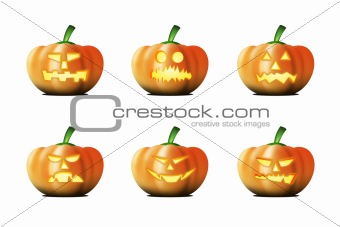 Variations of halloween pumpkins