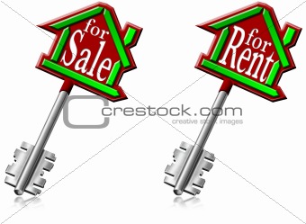 House keys for sale and for rent