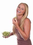 Healthy Young Woman Eating Nutritious Food