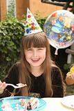 Little Girl Celebrating Her Birthday 