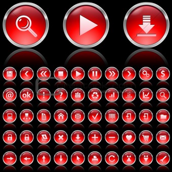Red glossy icons