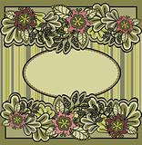 Oval frame with flowers