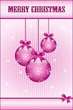 Rose pink christmas balls and bows