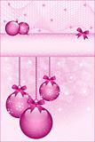 Rose pink christmas balls and bows