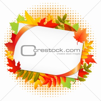 Autumn Leaf And Blank Gift Tag