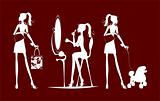 Lifestyle girls silhouettes