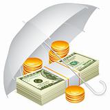 Umbrella and money.