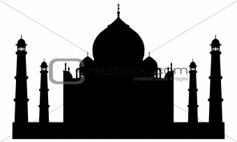 Taj mahal temple silhouette