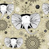 winter pattern with pictures of elephants