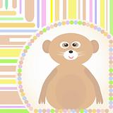 cute Baby lemur greetings card for Vector scrapbook