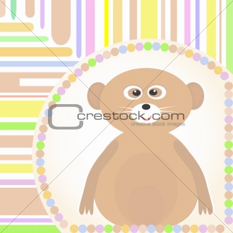 cute Baby lemur greetings card for Vector scrapbook