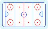 ice hockey field blue greetings card vector