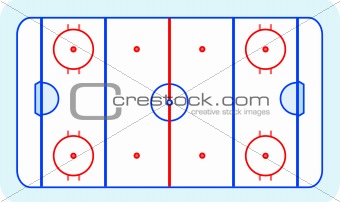 ice hockey field blue greetings card vector